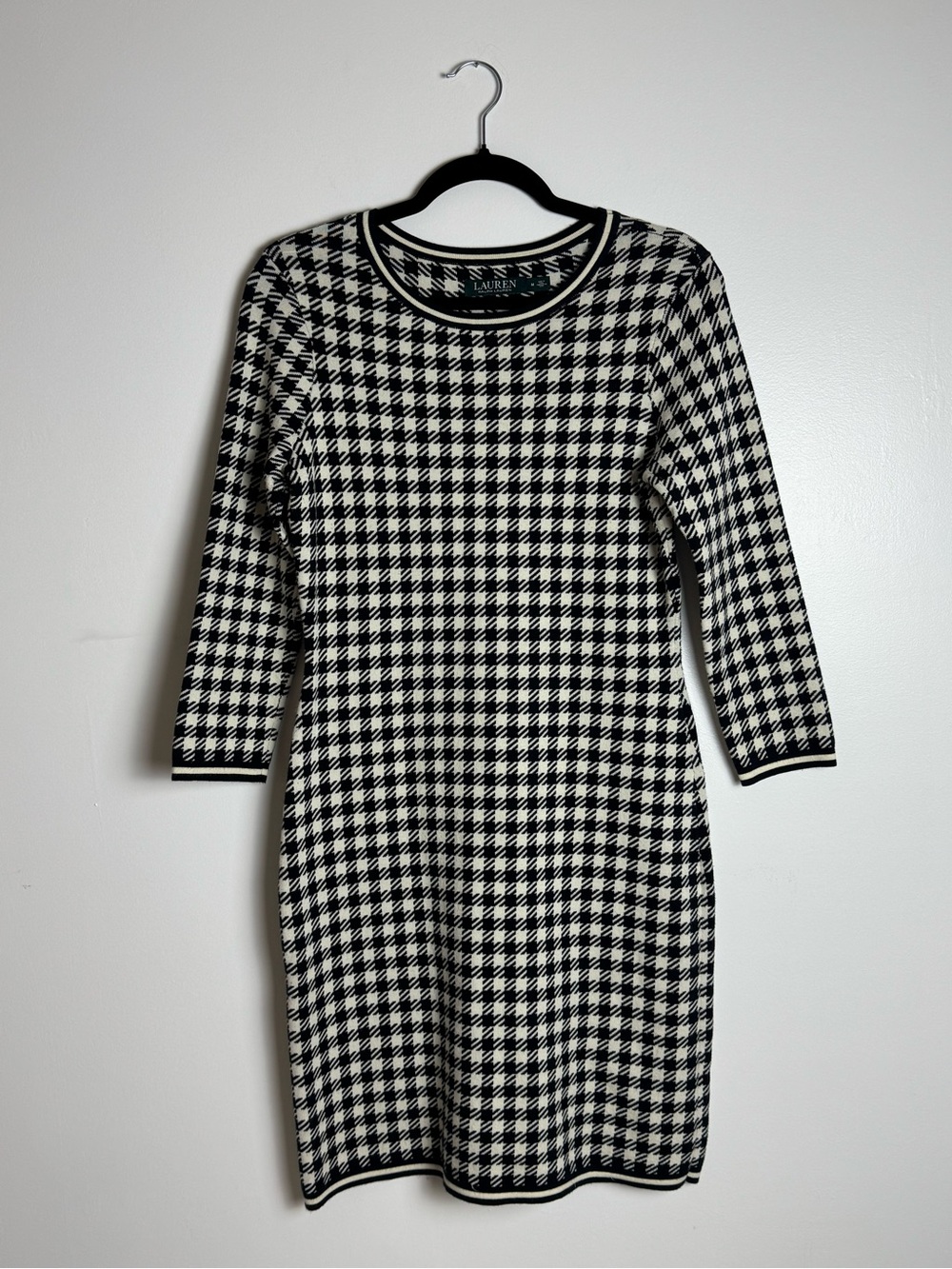Lauren Ralph Lauren Houndstooth Knit Dress - Medium